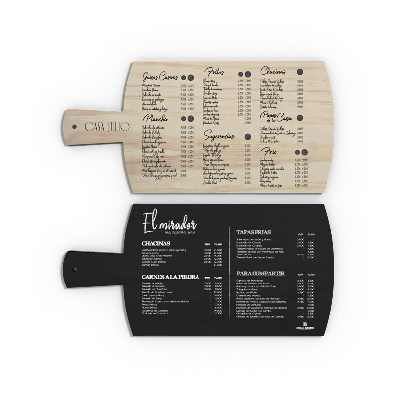 Menú Tabla